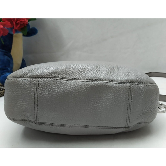 Michael Kors Gray Pebbled Leather Double Zipper Crossbody Shoulder Bag - Picture 6 of 16